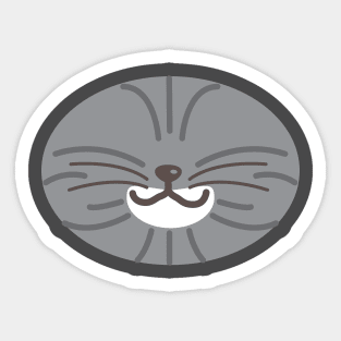 Gray Tabby Cat Face Sticker